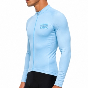 Camiseta de ciclismo de manga larga para hombre, camiseta deportiva con cremallera completa para ciclistas modernos y activos al aire libre, para uso en exteriores - Product Image 3