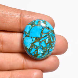 100% naturel épineux cuivre bleu Turquoise pierre en vrac Cabochon coupe tout mélange forme tiers certifié prix en vrac bijoux - Product Image 2