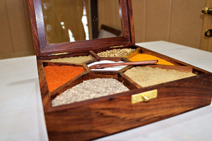 Artisan Wooden Kitchen Spice Organizer with Multiple Sectioned Compartments for Masala <b>Herbs</b> Seeds and Seasonings Spice Tools - Product Image 2