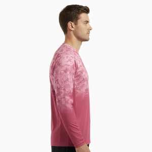 Chemise à manches longues de performance, anti-humidité, séchage rapide, imprimé dégradé, logo personnalisé, fourniture en gros de vêtements OEM - Product Image 4