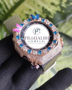 นาฬิกาเพชรแบบกำหนดเอง Pragalbh Jewels นาฬิกาโมอิสซาไนต์แบบฝังเพชร นาฬิกาฮิปฮอปสุดหรู ตัวเรือนสแตนเลส - Product Image 2