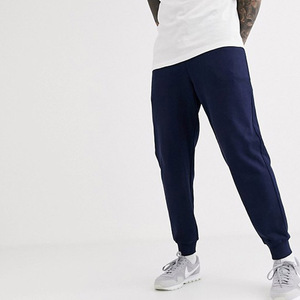 Men's Navy Blue Cotton Sweatpants <b>Elastic</b> <b>Waist</b> Side Pockets Casual Joggers Autumn Wear - Product Image 1