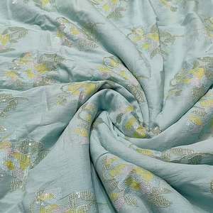 Wholesale Sequin Embroidery <b>Fabric</b> Export Quality Mesh Net Garment Textile For Importers And Bulk Buyers - Product Image 5