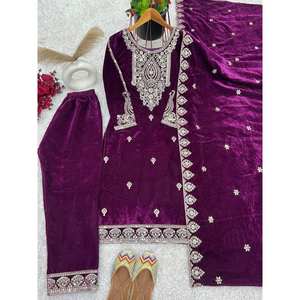 Designer Party Wear Robes de bal avec haut-Dupatta et bas Look élégant - Product Image 2