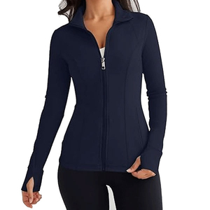 OEM Available Hot Selling Women <b>Yoga</b> <b>Jacket</b> Long Sleeve Fitness Training Gym Wear Quick Dry Zipper Sportswear Custom Logo - Product Image 2