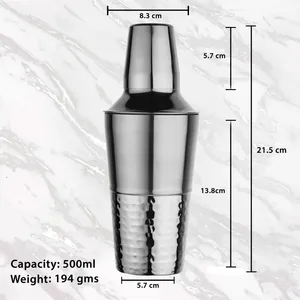 Coctelera de Acero Inoxidable Semifabricada a Mano de 500ml con Colador Integrado, Antioxidante y Antiderrames, Accesorio de Bar para Mixología - Product Image 5