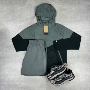 Ensemble de survêtement pour homme, coupe-vent 2 pièces personnalisé, short et veste à capuche, réfléchissant, fermeture éclair, nylon, streetwear, prix avantageux - Product Image 3