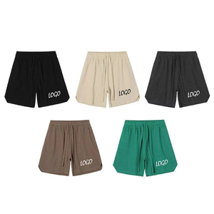 Shorts Bermuda en Coton pour Homme avec Cordon de Serrage, Couleur Unie, Logo Avant, Tenue Décontractée, Taille Mi-Haute, Tissu Respirant - Product Image 2