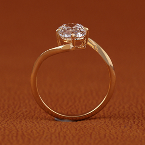 Anillo de Compromiso con Diamante Ovalado Grande, Corte Brillante, VVS2 VS1, Cultivado en Laboratorio, CVD, Oro Sólido de 14K, Anillos de Boda - Product Image 5