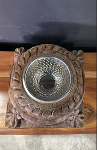 Support de bougie vintage en bois sculpté à la main, style rustique, pour chambre et salon, idéal également comme mangeoire pour animaux de compagnie ou décoration florale. - Product Image 3