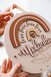 Décoration murale en bois de style bohème fait à la main cadre photo de plaque signalétique de pépinière suspendue pour chambre d'enfant à usage domestique - Product Image 3