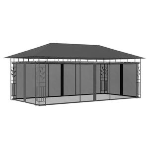 Pergola Gazebo Antracite 19.7 X 9.8 X 9 con Zanzariera - Product Image 1