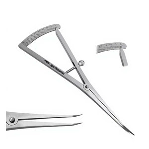 Calibrador Angulado de 6 Pulgadas para Mapeo Óseo, 0-40mm, Instrumento de Medición de Precisión, Acero Inoxidable, Calibrador Quirúrgico Oftalmológico Reutilizable - Product Image 1