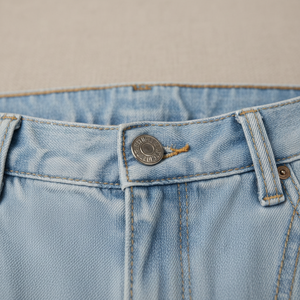 Jean en denim tricoté style vintage américain, délavé moyen, pour hommes et femmes, taille mi-haute, coupe droite ample, pantalon décontracté d'automne - Product Image 4