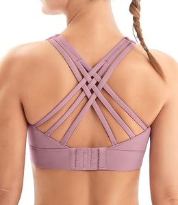 Women Support Sports Bra for Running Gym and Yoga <b>Strappy</b> Workout <b>Top</b> Removable Padding Soft Breathable Activewear - Product Image 1