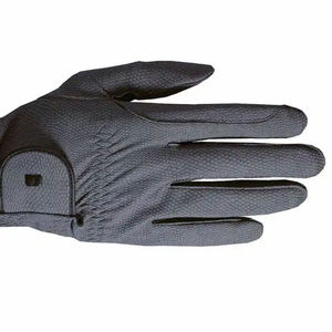 Gants d'équitation en cuir véritable pour homme, couleur unie, fermeture auto-agrippante, coupe classique, gants antidérapants - Product Image 5