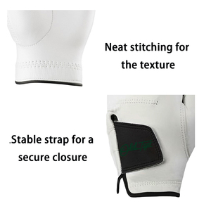 Gants de golf ajustables en cuir PU Cabretta pour homme et femme, fabriqués par Vantrex Industries, avec élastique et ajustement personnalisé pour la main gauche. - Product Image 3