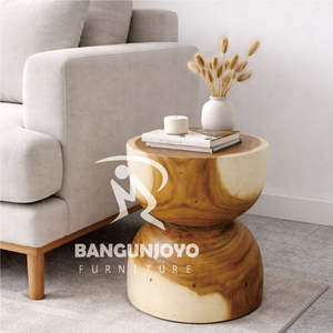 Mesa de Centro Multifuncional Moderna de Madera Maciza Ecológica, Resistente y Hecha a Mano, con Taburete Móvil para el Hogar y la Comedor - Product Image 1