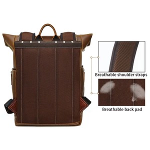 Authentic Vintage Leather <b>Backpack</b> <b>Waterproof</b> Anti-Theft Laptop Rucksack Genuine Leather Shell LBP-0459 - Product Image 6