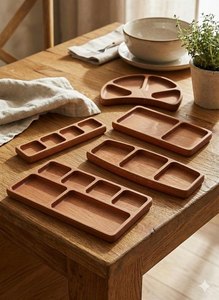 ถาดไม้ธรรมชาติสำหรับเสิร์ฟอาหาร ถาดไม้แบบเรียบง่ายสำหรับครัว โต๊ะอาหาร ขนม ผลไม้ ขนมปัง - Product Image 4