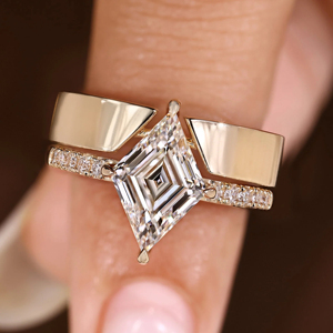 Women's 18K Solid Gold Rose Gold Plated Asscher Cut Diamond Engagement Ring Geometric Fine Jewelry - Product Image 2