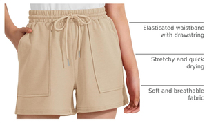 Shorts Deportivos de Felpa Francesa para Niña con Bolsillos, Shorts Casuales Tipo Cargo para la Escuela - Product Image 2