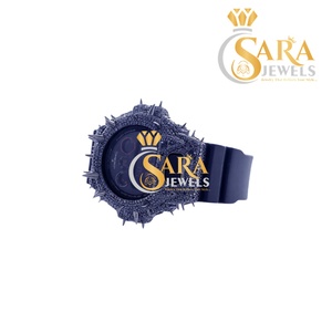 Montre à bracelet en cuir noir sur mesure de qualité supérieure avec strass incrustés et affichage analogique, disponible au meilleur prix - Product Image 2