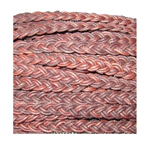 Hot Sale 10mm 12 Ply Braided Leather Cord High Quality Fashionable Jewelry Findings DIY Bracelet Customize Color Available Flat - Product Image 2