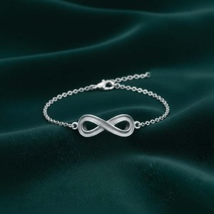 Bracelet en argent sterling 925 avec breloques vierges en forme d'infini pour la création de bijoux commémoratifs DIY (résine, cendres, cheveux, lait maternel) - Product Image 5