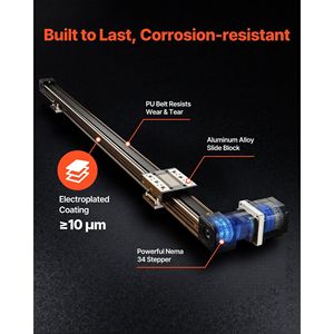 มอเตอร์สเต็ปเปอร์ Nema34 ระยะชัก 1300 มม. ขนาดงานที่สามารถรองรับได้สูง ความเร็วสูง ขับเคลื่อนด้วยสายพาน สำหรับเครื่อง CNC Linear Motion Stage Actuator เครื่องแกะสลัก เครื่องกัด - Product Image 3