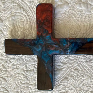 Décoration MURALE Christ en Résine et Bois Fait Main Croix Suspendue pour la Protection du Mauvais Œil de Falak World Export - Product Image 1