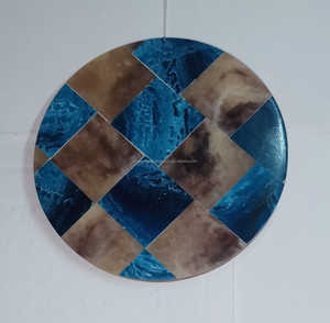 Sous-verre de table de cuisine personnalisé, le plus vendu, réutilisable, en bois et résine, design zen asiatique, 100 mm de diamètre, support de tapis, prix d'usine imbattable - Product Image 1