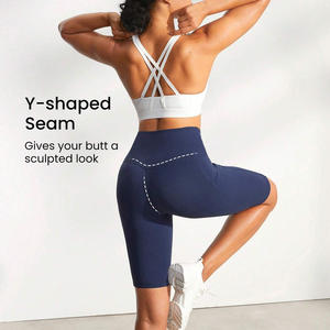 Shorts de yoga taille haute pour femmes, personnalisables, à compression, pour la mise en valeur de votre marque - Product Image 2