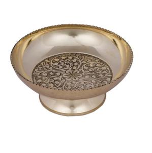 Tazón para Servir Frutas de Aluminio con Acabado de Diseño Artesanal, Gran Capacidad, Ecológico, Tazón Decorativo de Metal para Mesa - Product Image 1