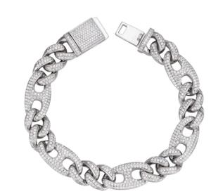 Hip Hop Fashion Geometric <b>Charm</b> Bracelets 925 <b>Silver</b> Emerald Cut Moissanite Jewelry for Party Streetstyle Best Gift Item - Product Image 2