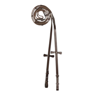 ADIBA OVERSEAS, rênes d'équitation anglaises en cuir noir et caoutchouc, antidérapantes, avec quincaillerie métallique pour le dressage, le saut d'obstacles et l'entraînement - Product Image 3