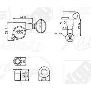 Guitarra Eléctrica E55BB Dorada con Clavijas Wilkinson EZLok Estilo Vintage, Hecha en Corea, Accesorios y Repuestos para Guitarra - Product Image 2