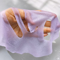 Masque facial en gaze violette Y514, matériau en fibres végétales et cellulose naturelles, substrat 50 GSM pour les soins de la peau