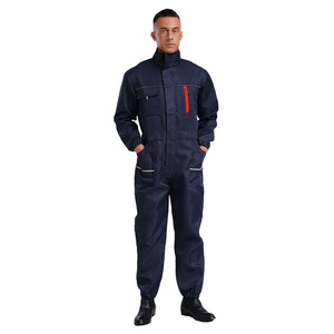 Overol de Trabajo para Hombre, Uniforme de Trabajo, Traje de Soldadura, Traje de Mecánico para Reparación de Automóviles, Azul Marino, Traje de Soldador FR Perforado - Product Image 1