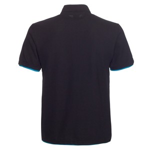 Polo de Manga Corta Azul Marino para Hombre, Algodón Piqué, Transpirable, Corte Regular Informal, Diseño de Punto de Color Sólido - Product Image 6
