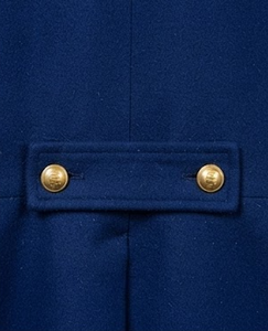 Abrigo de lana azul para hombre, doble botonadura, cuello alto, capa, ropa exterior, logotipo personalizado, uniforme, sobretodo - Product Image 5