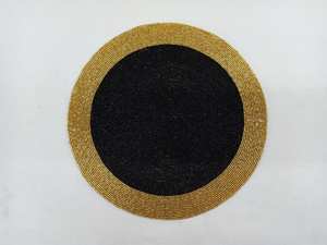 Manteles individuales con cuentas de oro negro para mesa de comedor, manteles individuales con cuentas de Oro Negro hechos a mano de lujo, mantel individual hecho a mano Boho, - Product Image 2