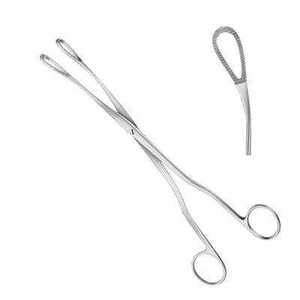 Durable Construction Curved Fenestrated Jaws McClintock <strong>Ovum</strong> <strong>Forceps</strong> 241mm For C-sections Postpartum Surgical Procedures - Product Image 2
