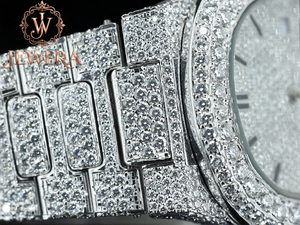 Men's Luxury Stainless Steel Analog Glass Dial Hip Hop Watch Custom Jewelry for Daily Wear Weddings and Special Events - Product Image 6