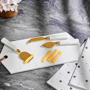 Ensemble de couteaux à fromage en acier inoxydable de haute qualité plaqué or, manche en résine, écologique, moderne, décoratif, couverts de table - Product Image 3