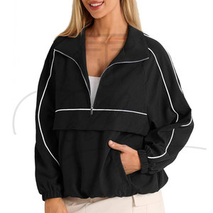 Veste coupe-vent pour femme tendance, en toile personnalisée, imperméable, respirante, couleurs contrastées, manches longues - Product Image 6