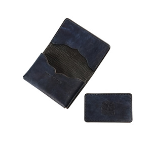 TETE Handcrafted Indigo-Dyed Leather Business Card Holder Wallet tarjetero al por mayor - Product Image 2