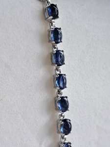 Hallmarked Sterling Silver Kyanite Cabochon Tennis Bracelet Handmade Gemstone Jewelry Elegant Women Wholesale Export - Product Image 5