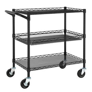 Carrito compacto de metal con ruedas para almacenamiento lateral en la encimera de la cocina de especias, verduras, utensilios y artículos de supermercado. - Product Image 1
