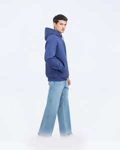 Sudadera con Capucha Clásica para Hombre – Sudadera de Algodón de Color Sólido Unisex Azul Marino Liso – Sudadera Casual Básica para Hombre - Product Image 5